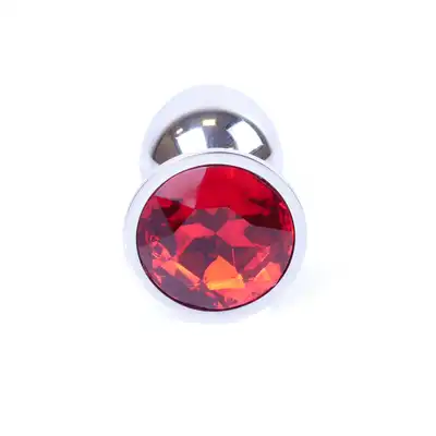 bSeries - Korek analny biżuteryjny. Plug-Jawellery Silver- Czerwony