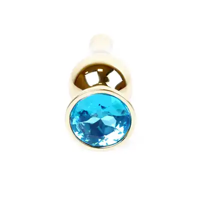 Plug-Jawellery Gold BUTT PLUG- Light Blue