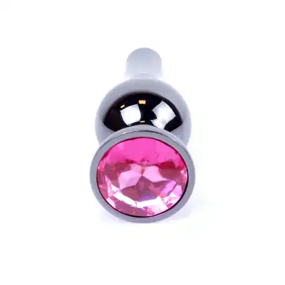 Bseries - Plug-Jawellery Dark Silver BUTT PLUG- Pink