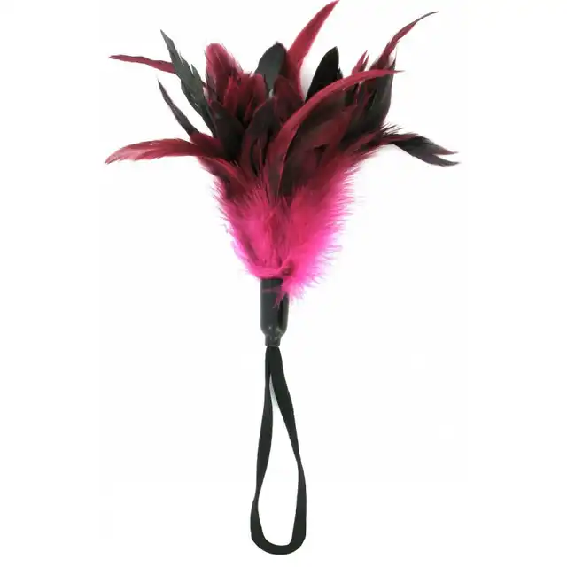 Sportsheets - Pleasure Feather Pink. Eleganckie piórko do łaskotania. Różowo-czarne