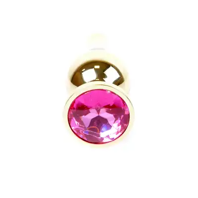 Plug-Jawellery Gold BUTT PLUG- Pink