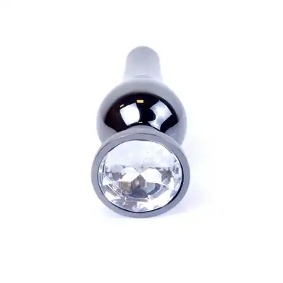 Bseries - Plug-Jawellery Dark Silver BUTT PLUG- Clear