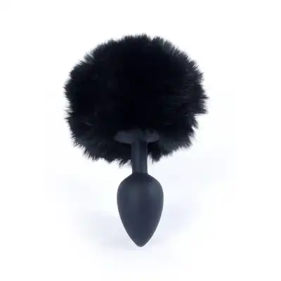 Plug-Jawellery Silikon PLUG - Bunny Tail - Black