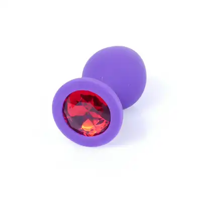 Bseries - Plug-Jawellery Purple Silikon PLUG Medium- Red Diamond