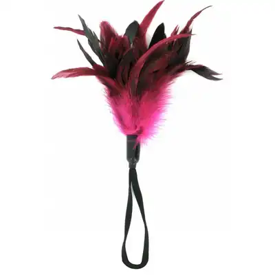 Sportsheets - Pleasure Feather Pink. Eleganckie piórko do łaskotania. Różowo-czarne