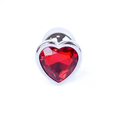 Plug-Jawellery Silver  Heart PLUG- Red