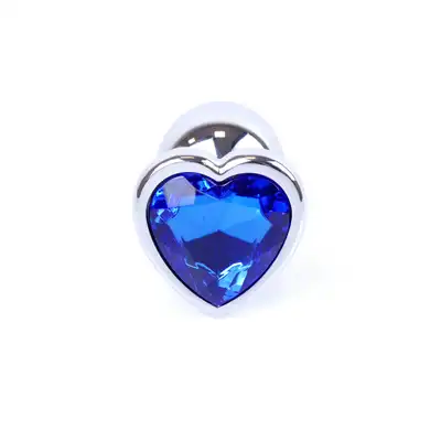 Bseries - Plug-Jawellery Silver  Heart PLUG- Dark Blue