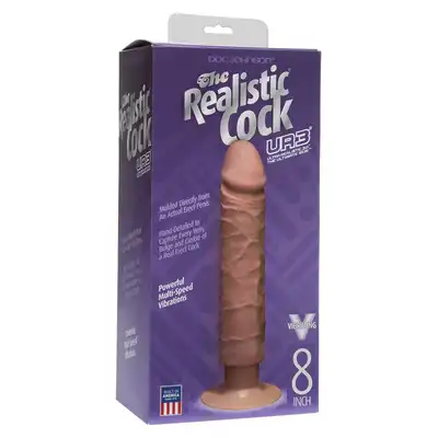 Wibrator-UR3 COCK VIBR 8"""" NO BALLS BROWN