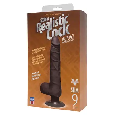 Wibrator-REALISTIC COCK SLIM VIBR 9"""" BLACK