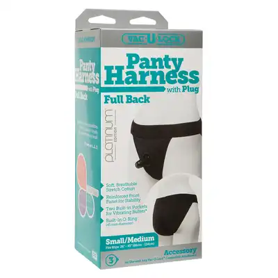 Proteza-PANTY HARNESS W PLUG FULL BACK S/M