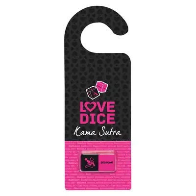 Moodzz - Love Dice Kamasutra. Ekscytująca gra erotyczna. 2 kości z pozycjami kamasutry oraz miejscami + zawieszka na drzwi 
