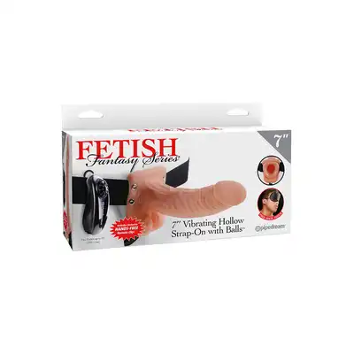 Proteza-VIBR STRAP-ON W BALLS 7"""" FLESH