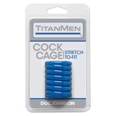 Pierścień-TITANMEN COCKCAGE BLUE