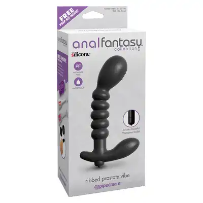 Plug/vibr-RIBBED PROSTATE VIBE BLACK