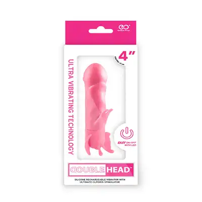 Wibrator-DOUBLE HEAD 4INCH VIBRATOR PINK