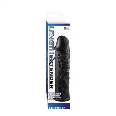 Stymulator-LENGTH EXTENDER SLEEVE 6INCH BLACK