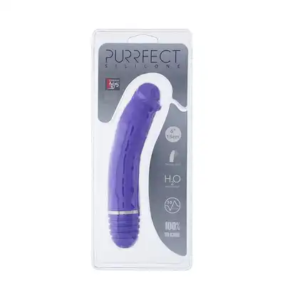 Wibrator-PURRFECT SILICONE VIBRATOR 6INCH PURPLE