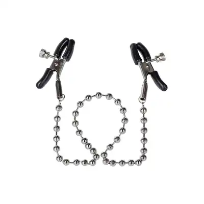 Stymulator-NIPPLE CLAMPS SILVER BEADED