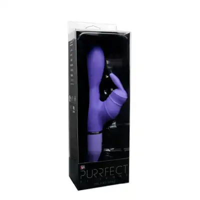 Wibrator-PURRFECT SILICONE DELUXE DUO VIBE PURPLE
