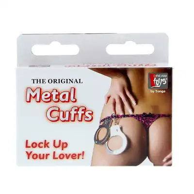 Kajdanki-LARGE METAL HANDCUFFS WITH KEYS