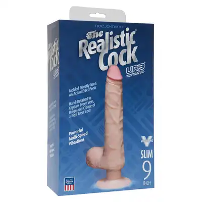 Wibrator-REALISTIC COCK SLIM VIBR 9"""" FLESH