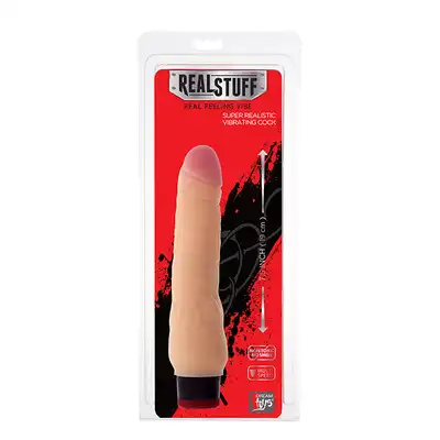 Wibrator-REALSTUFF 8INCH VIBRATOR - FLESH