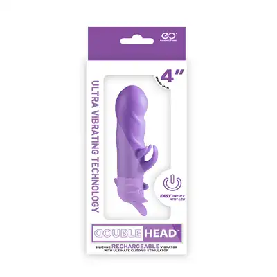 Wibrator-DOUBLE HEAD 4INCH VIBRATOR PURPLE