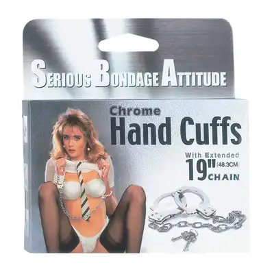 Kajdanki-CHROME HANDCUFFS METAL HANDCUFFS W. KEY