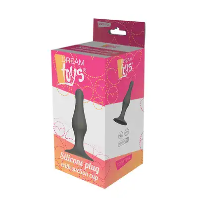 Plug-DREAM TOYS GREY PLUG WITH SUCTION CUP