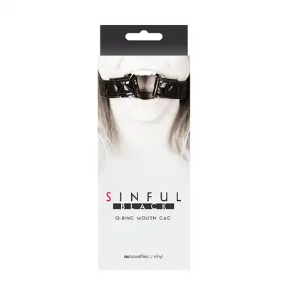 Knebel-SINFUL BLACK O-RING MOUTH GAG