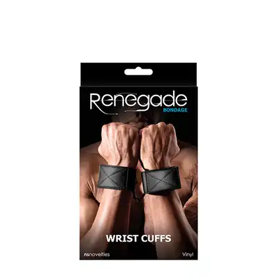 Kajdanki-RENEGADE BONDAGE WRIST CUFFS BLACK