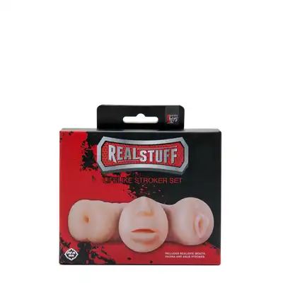 Zestaw-REALSTUFF 3 IN 1 MASTURBATORS FLESH