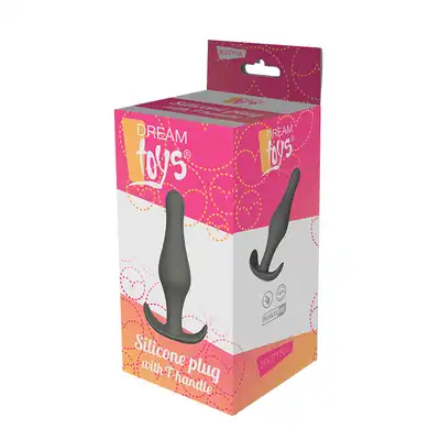 Plug-DREAM TOYS GREY PLUG WITH T-HANDLE