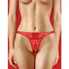 Ouch! - Adjustable Vibrating Panty Red. Wibrujące majteczki, otwarty krok.