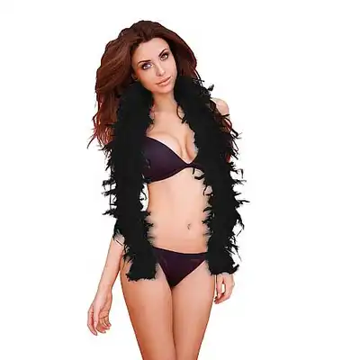 Ouch! - Seductive Feather Boa Black. Boa z czarnych piór.