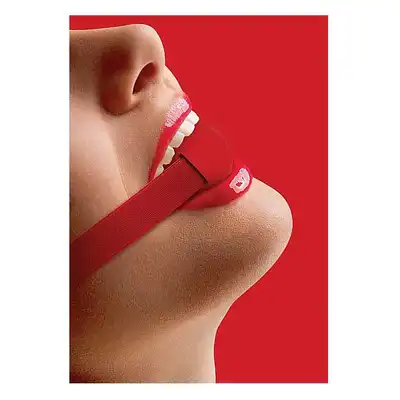 Ouch! - Elastic Ball Gag Red. Knebel na elastycznej gumie.