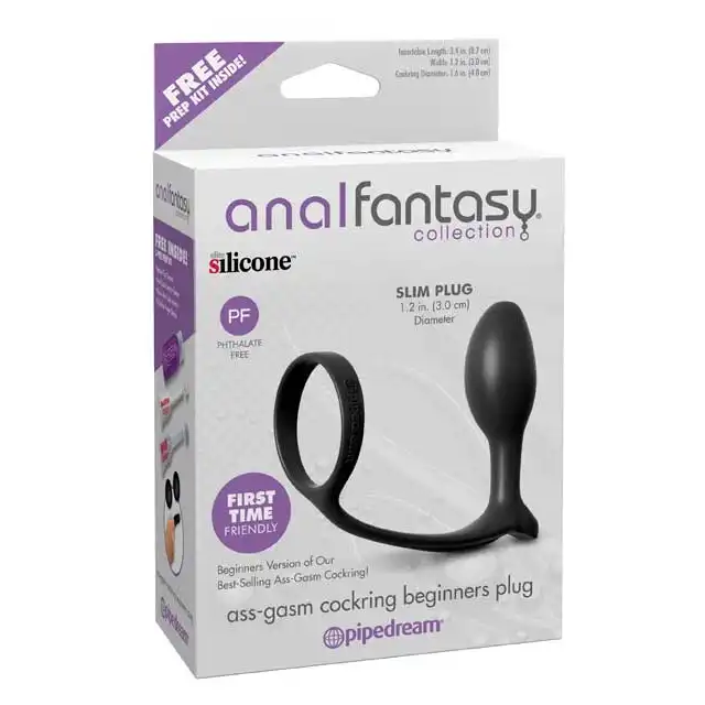 Anal Fantasy - Ass-Gasm Cockring Beginners Plug. Wtyczka z ringiem na penisa. Dla początkujących.