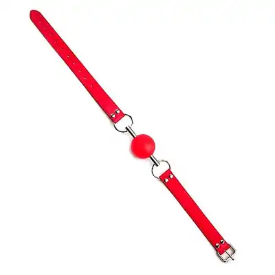 Ouch! - Solid Ball Gag Red. Knebel z kulką na metalowym pręcie.