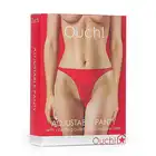 Ouch! - Adjustable Vibrating Panty Red. Wibrujące majteczki, otwarty krok.