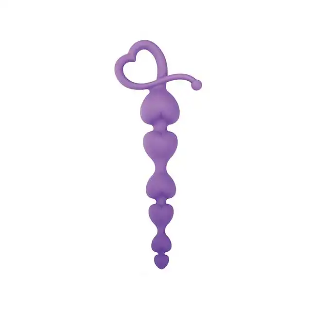 Silicone - Hearty Anal Wand Purple. Koraliki Analne Serduszka.