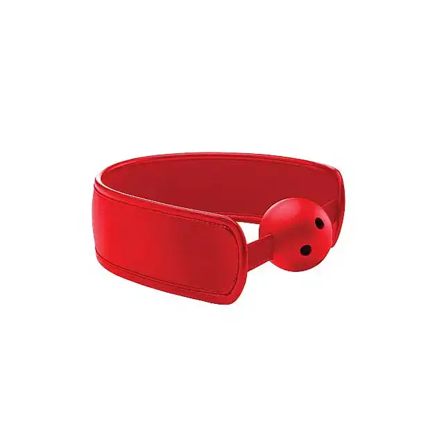 Ouch! - Brace Ball Gag Red. Knebel na szerokim pasku.