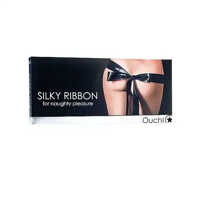Ouch! - Silky Ribbon Black. Jedwabista taśma do wiązania. Ostatnia sztuka!