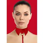 Ouch! - Classic Collar With Leash Red. Szykowny kołnierzyk ze smyczą.