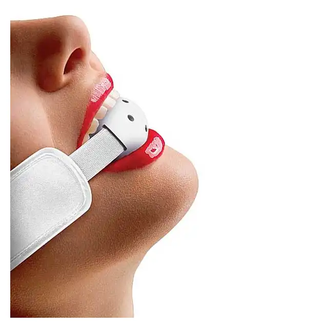Ouch! - Brace Ball Gag White. Knebel na szerokim pasku. Mega Sale!