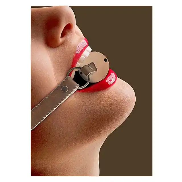Ouch! - Open Ball Gag Premium Bonded Leather. Knebel z otworami. Mega Sale!
