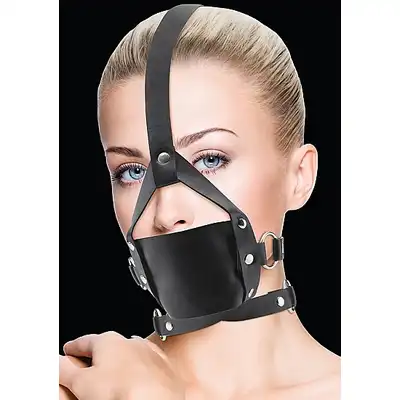 Ouch! - Leather Mouth Gag Black. Knebel na usta.