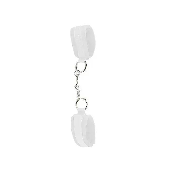 Ouch! - Velcro Cuffs White. Kajdanki zapinane na rzepy.