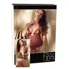 Abierta Fina - Babydoll Red. Zmysłowa koszulka typu babydoll z rozcięciami po bokach w kolorze czerwonym