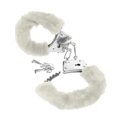 Fetish Fantasy - Beginner's Furry Cuffs White. Kajdanki z miękkim pluszem.