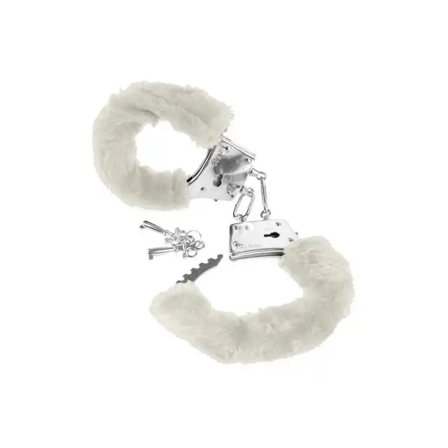 Fetish Fantasy - Beginner's Furry Cuffs White. Kajdanki z miękkim pluszem.